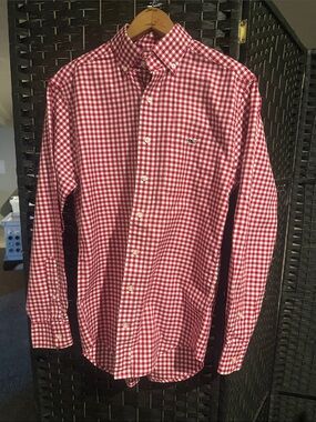 Vineyard Vines Classic Fit Tucker Red and White Gingham Button-Down Shirt